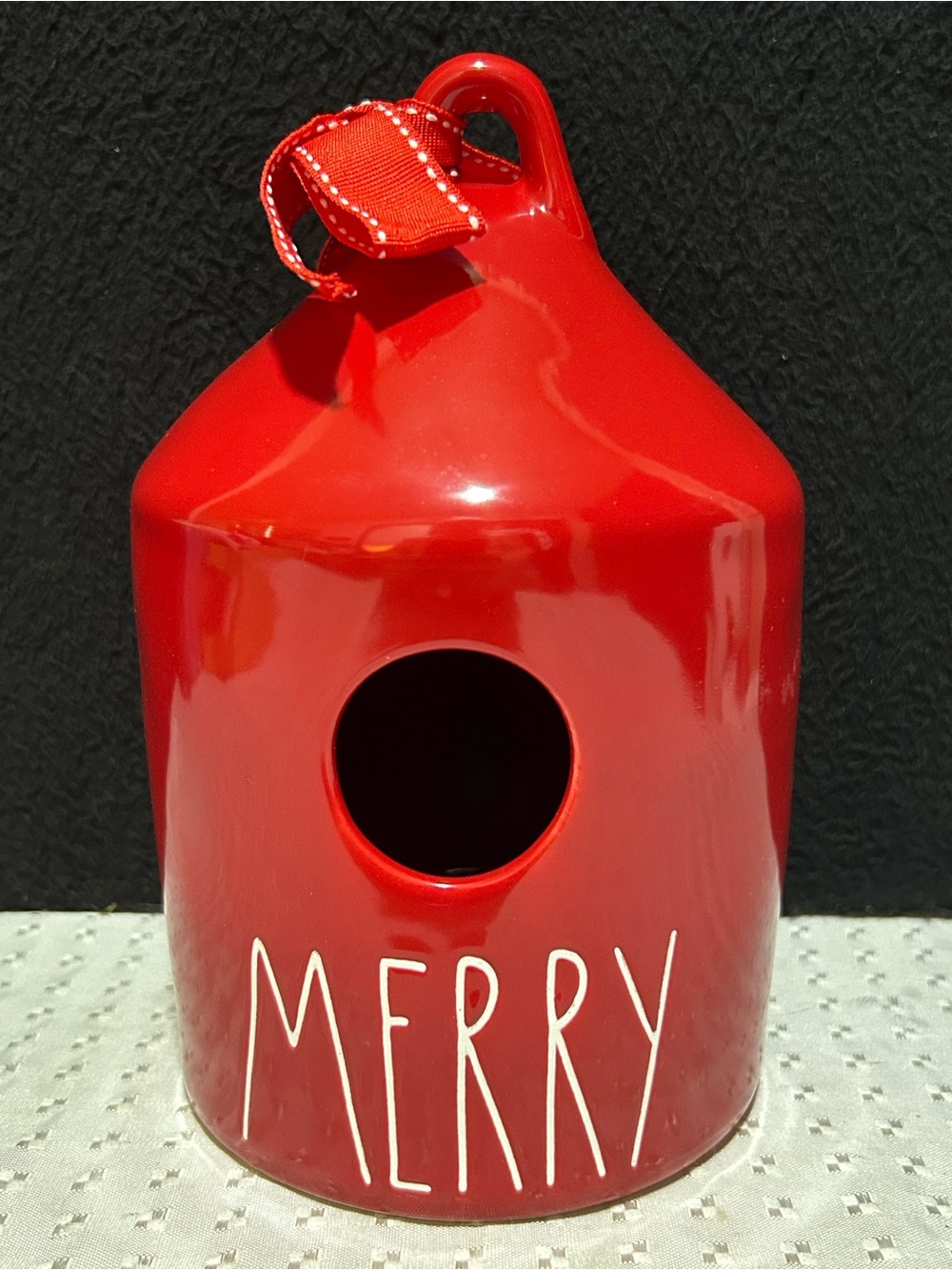 Rae Dunn MERRY Birdhouse Red Ceramic Artisan Collection by Magenta